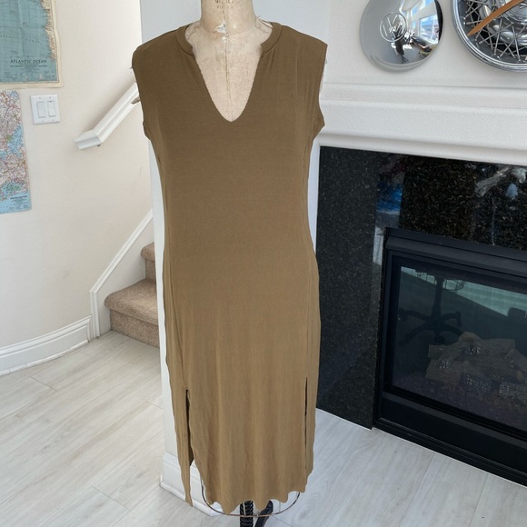 LNA revolve easy rib tank dress olive khaki large - Picture 3 of 8